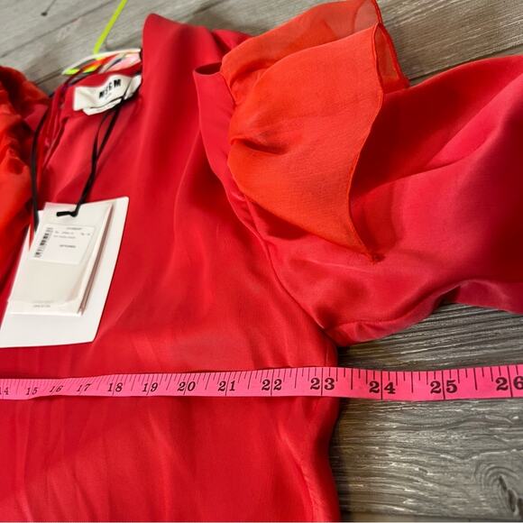 NWT MSGM ruffled asymmetric wrap dress ruffle sz 42 - Picture 9 of 12